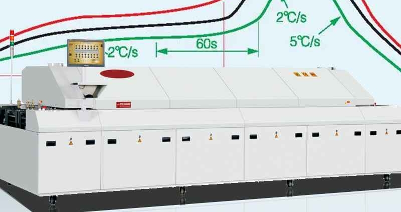 Reflow oven temperature during SMT production assembly