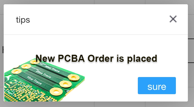 new pcba order is placed